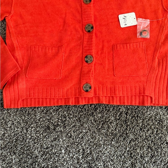 Free People Luna Cardigan Sweater, Red Alert, Small, NWT - Picture 12 of 14